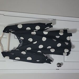 Eloquii Plus Size Polka-dot Women's Dress Black and White Size 28